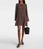 Asceno Larissa polka-dot silk crêpe minidress