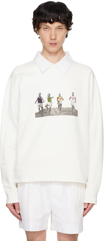 Photo: Bode White Finish Line Sweatshirt