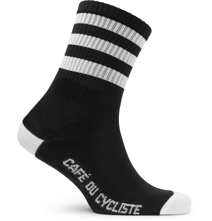 Photo: Cafe du Cycliste - Striped Stretch-Knit Cycling Socks - Black