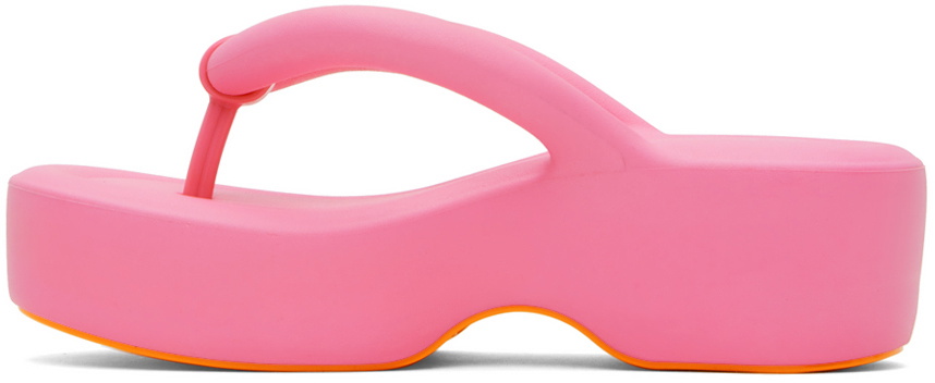 Melissa Pink Free Platform Flip Flops