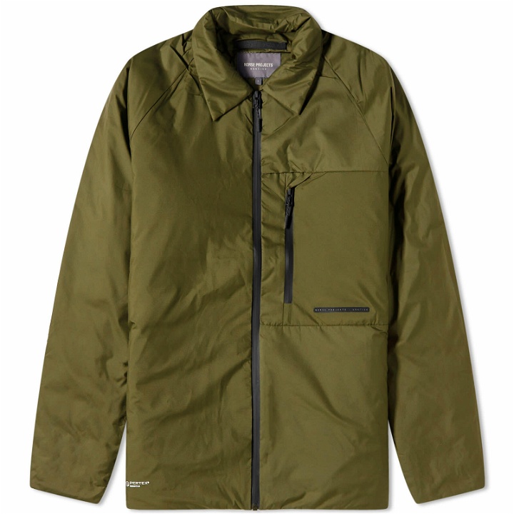 Photo: Norse Projects Men's ARKTISK Pertex Quantum Shirt in Army Green