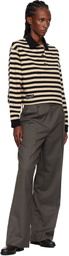 mfpen Black & Beige Cropped Fractured Polo