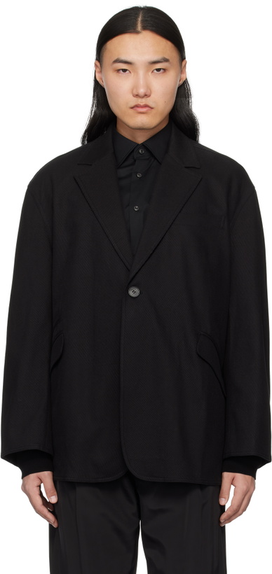 Photo: lesugiatelier Black Cotton Twill Blazer