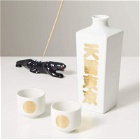 Wacko Maria Men's Sake Bottle & Cup Set in White