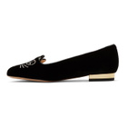 Charlotte Olympia Black Peace Kitty Loafers