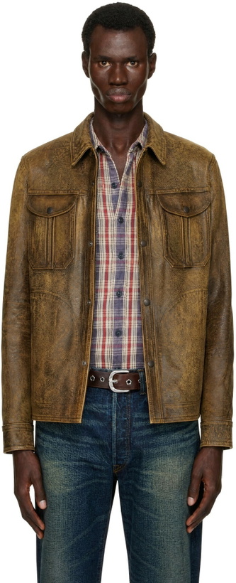 Photo: RRL Brown Sheepskin Motor Jacket