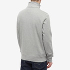 Tommy Jeans Men's Larger RWB Flag Half Zip Sweat in Light Grey Heather