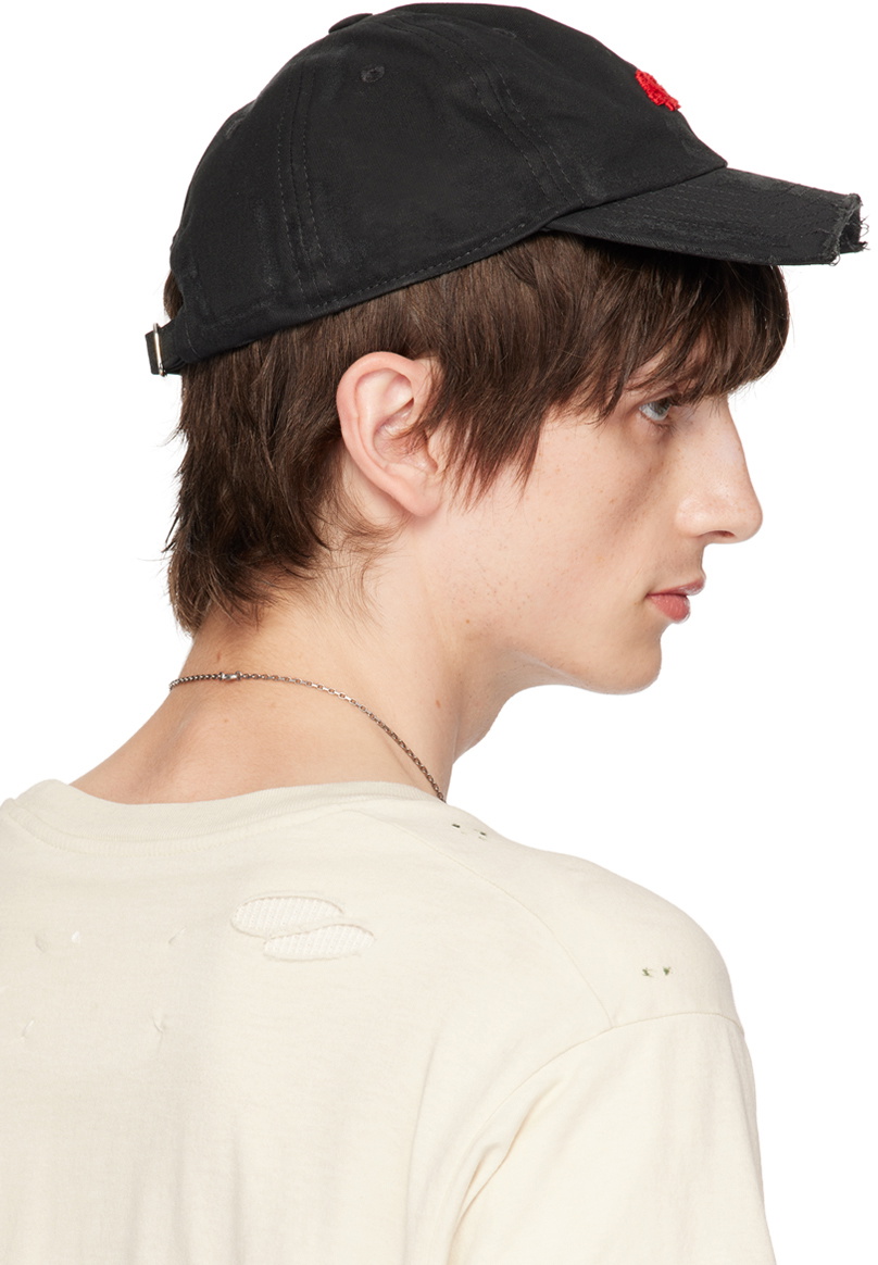 424 Black Distressed Baseball Cap