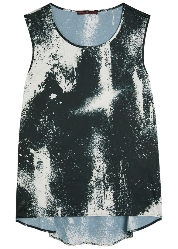 Photo: High Cue Printed Satin top Black