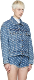 Alexander Wang Blue Drop-Tail Denim Jacket