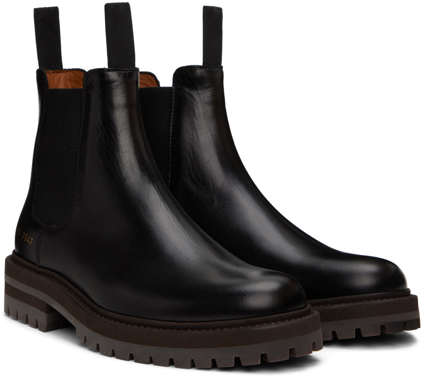 Common Projects Black Grained Chelsea Boots