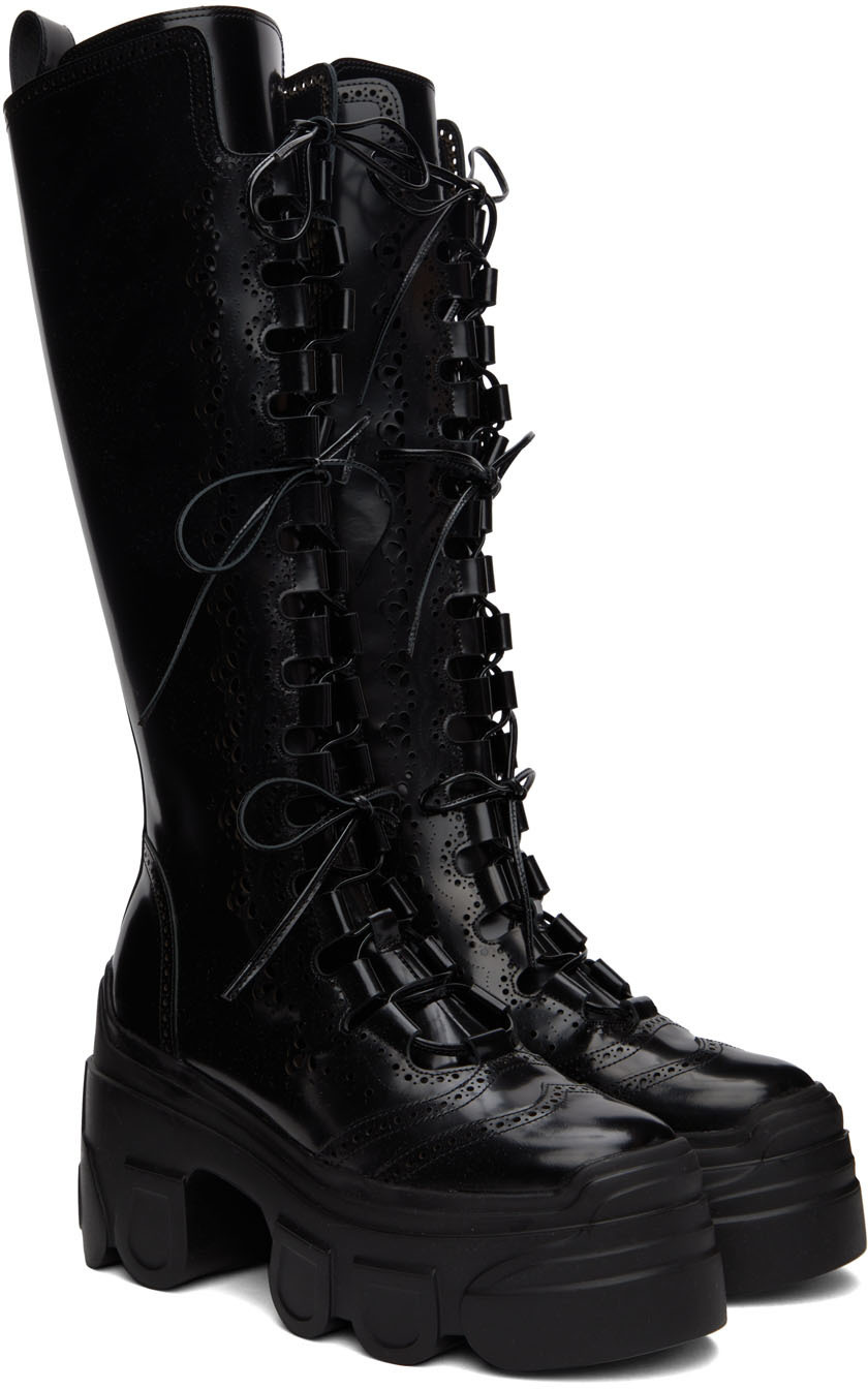 Simone Rocha Black Tracker Tall Boots Simone Rocha