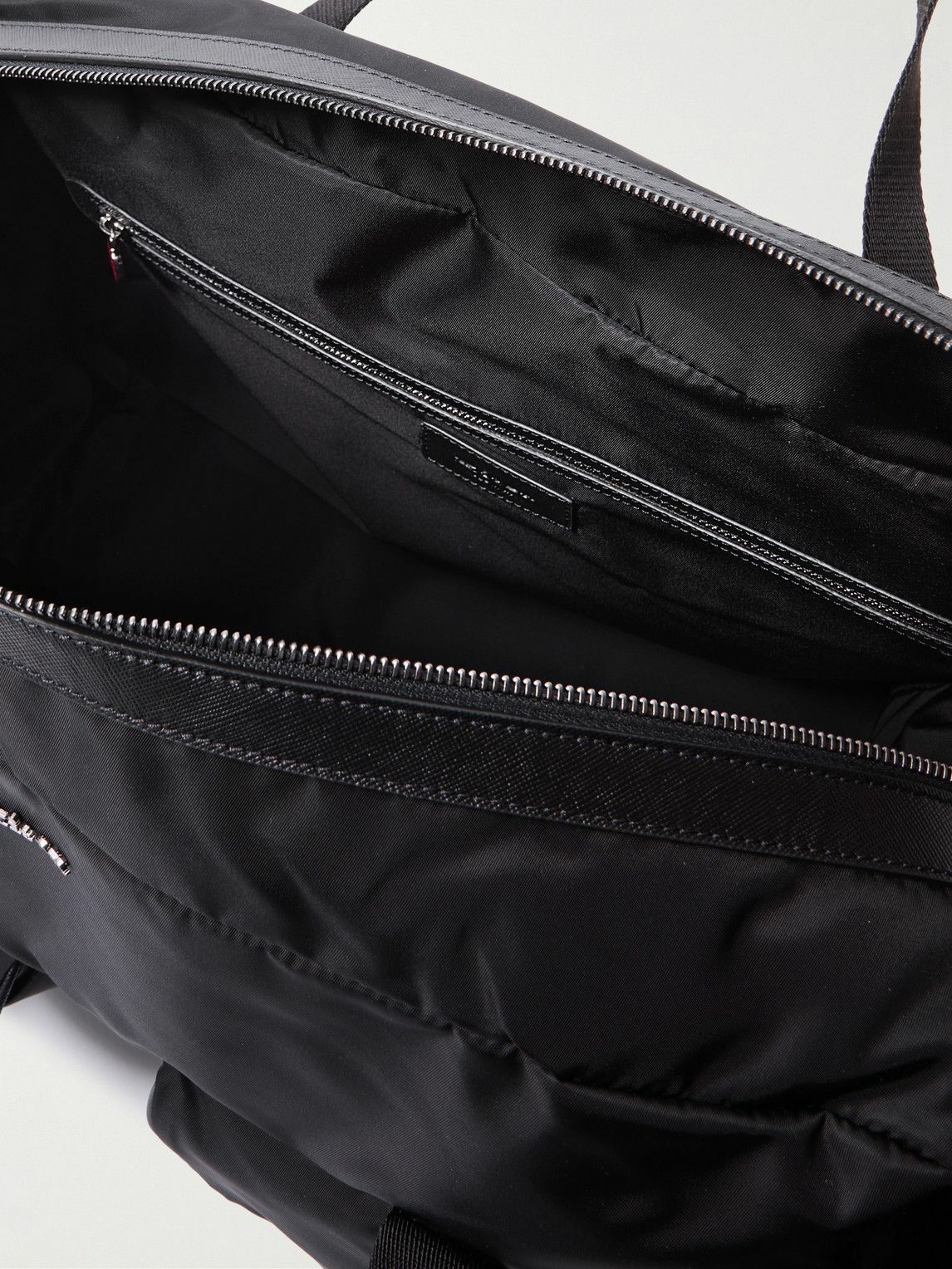 Kiton - Logo-Appliquéd Textured-Leather Trimmed Nylon Weekend Bag
