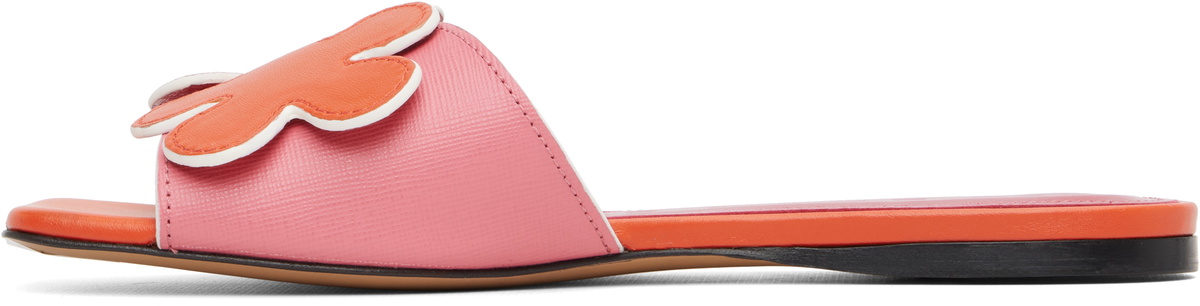 Marni Pink & Orange Leather Daisy Sandals