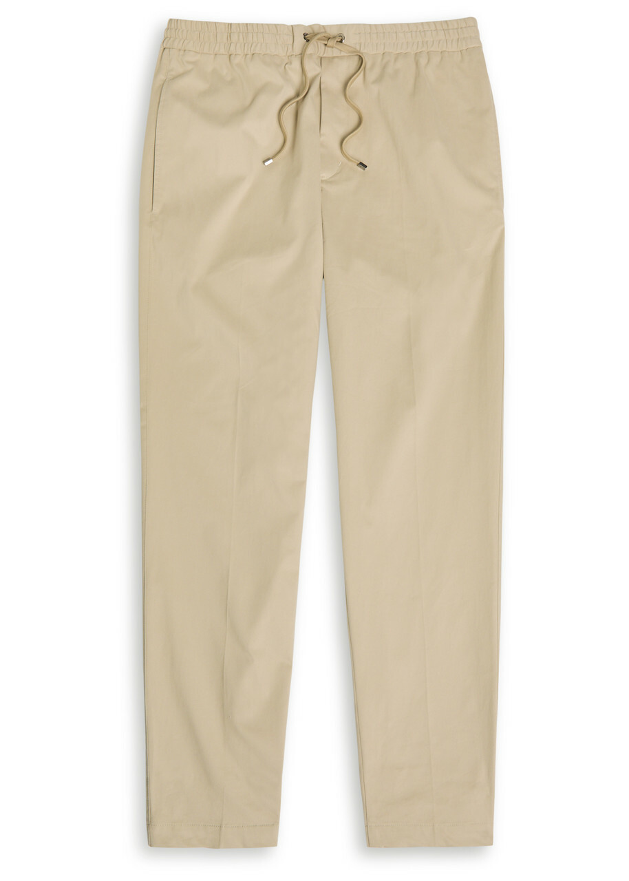 【関税＆送料込み】Moncler Light Beige Cotton Sport Trouser MONCLER | Logo Waist Cotton Blend Slim Capri Pants | Women