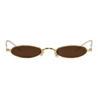 Gentle Monster SSENSE Exclusive Gold and Brown Vector Sunglasses
