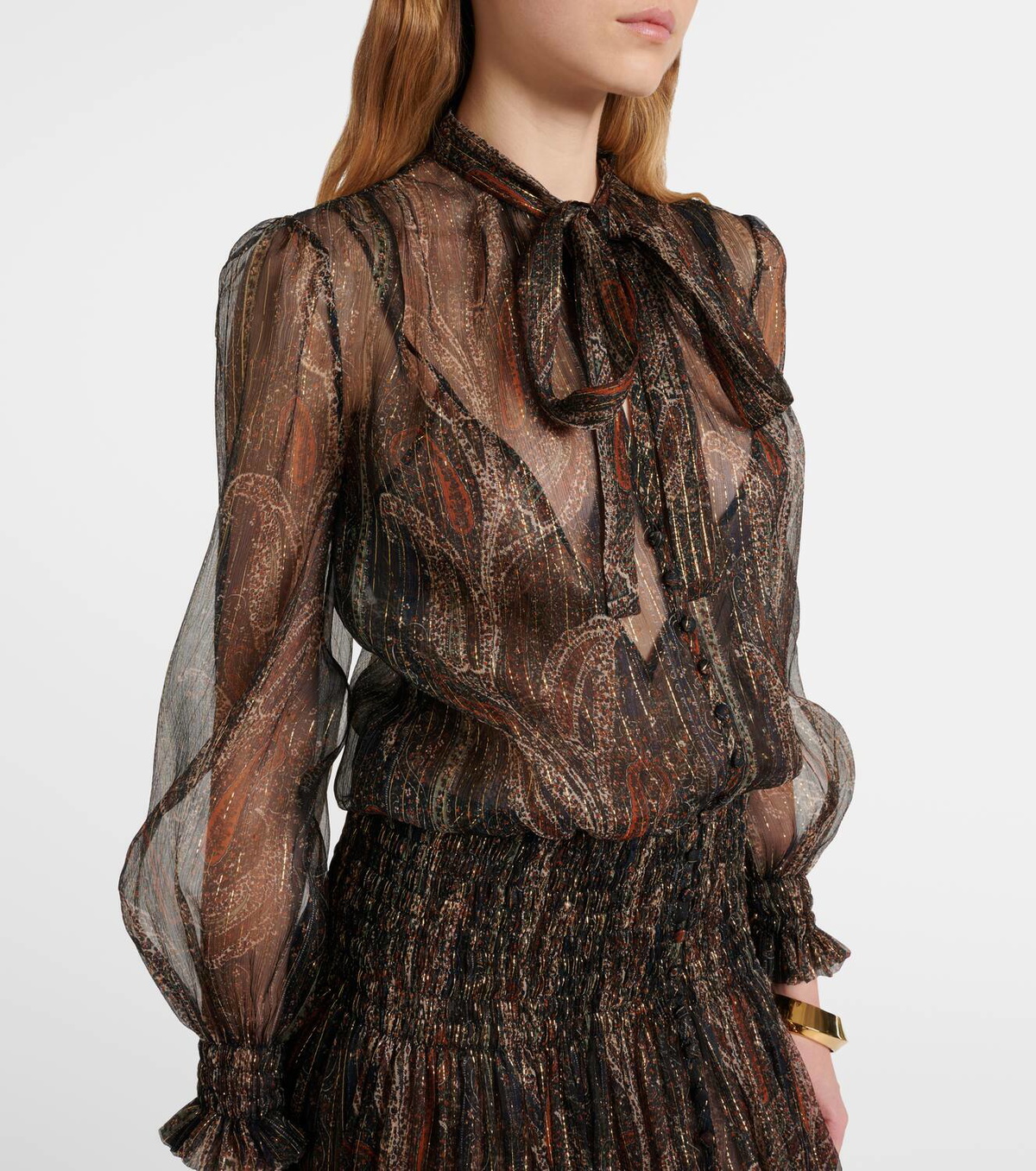 Saint Laurent Lavallière paisley silk-blend maxi dress Saint Laurent