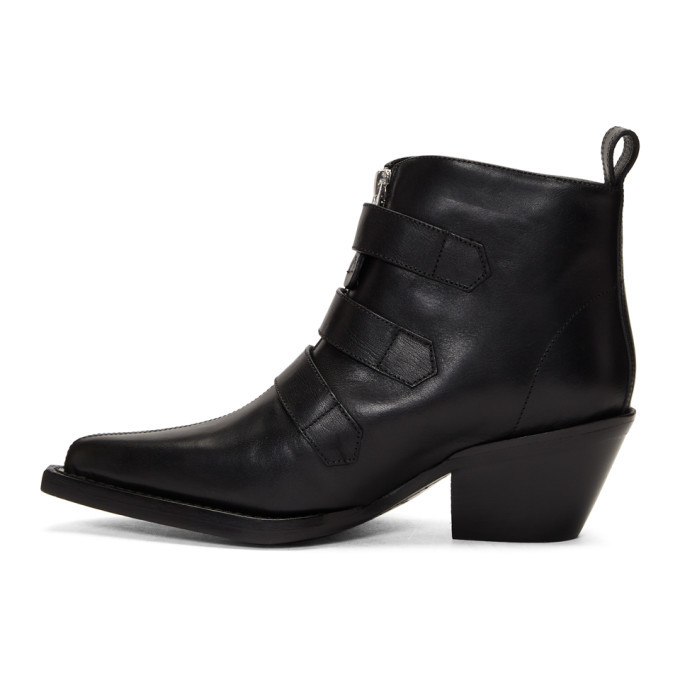 R13 Black Three Buckle Ankle Boots R13