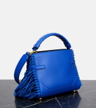 Balmain - B-Buzz fringe-trimmed suede crossbody bag