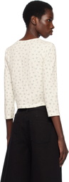 Dunst Off-White Pointelle Crewneck Cardigan
