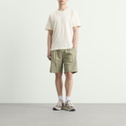 Folk Men's Relaxed Assembly Shorts in Light Sage Mini Stripe