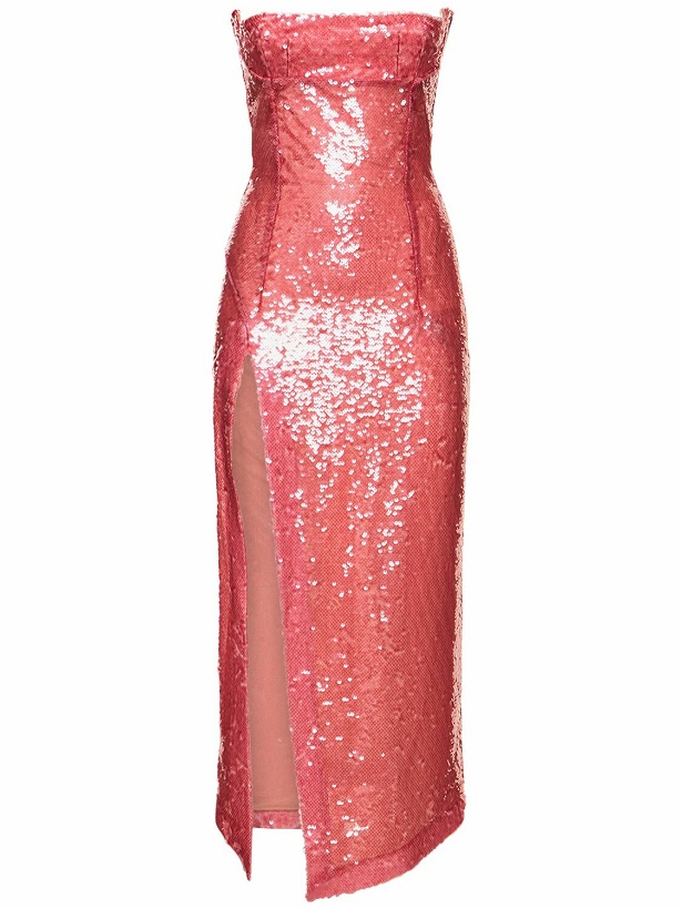 Photo: THE ATTICO - Sequined Strapless Midi Dress