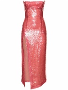 THE ATTICO - Sequined Strapless Midi Dress
