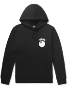 Stussy - Printed Cotton-Blend Jersey Hoodie - Black