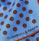 Turnbull & Asser - Printed Silk Pocket Square - Blue