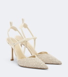 Fendi Colibrì floral lace slingback pumps