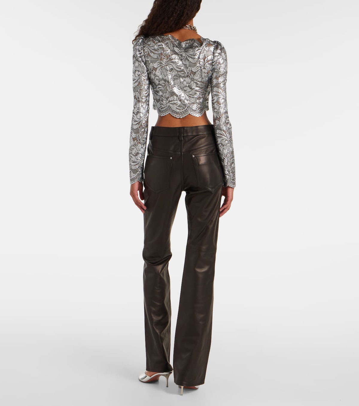 Rabanne Leather flared pants