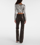 Rabanne Leather flared pants
