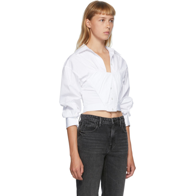 Alexander Wang White Tucked Bustier Shirt Alexander Wang