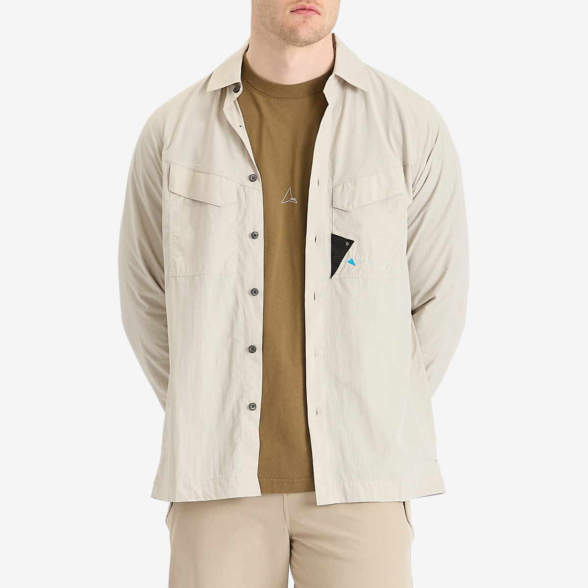 Klättermusen Men's Syn Long Sleeve Shirt in Silver Creme