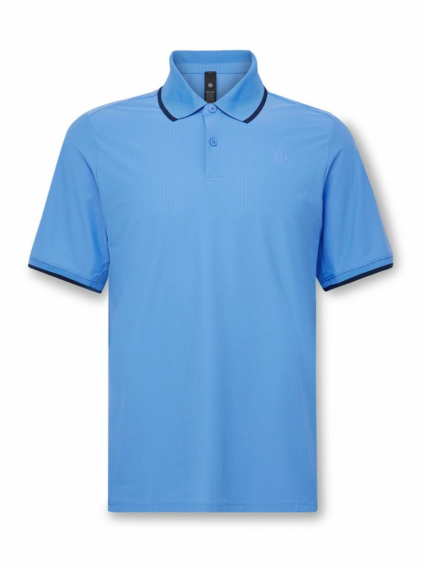 Photo: Lululemon - Slim-Fit Logo-Appliquéd Recycled-Mesh Tennis Polo Shirt - Blue