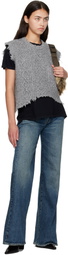R13 Gray Wool Boyfriend Cable Sweater Vest