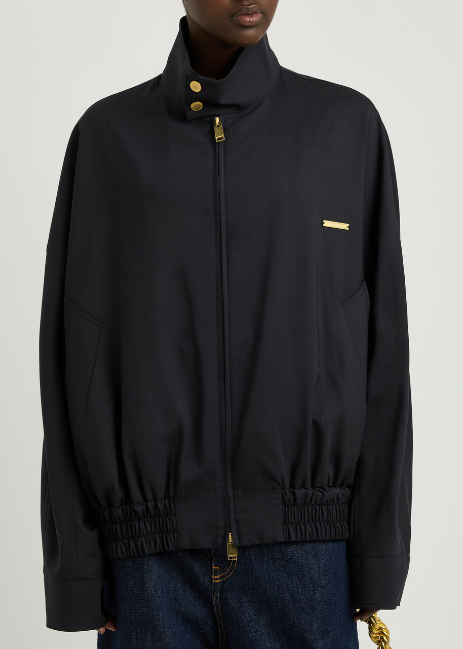 Darkpark Lee Wool Bomber Jacket Dark Blue