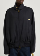 Darkpark Lee Wool Bomber Jacket Dark Blue