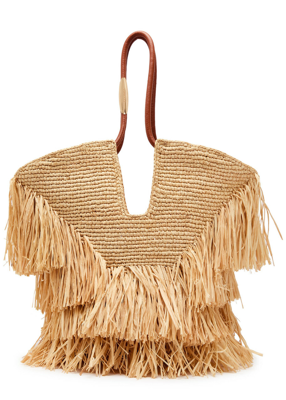 Zimmermann Goldentime Fringed Raffia Tote - Natural - One Size