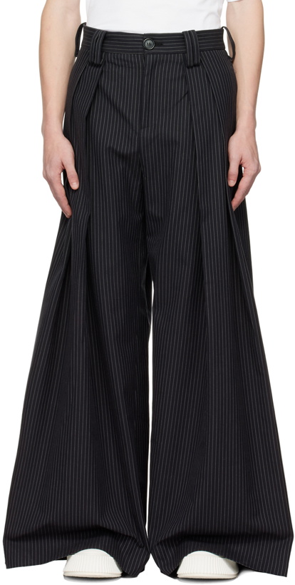 Photo: S.S.Daley Navy Pinstripe Trousers