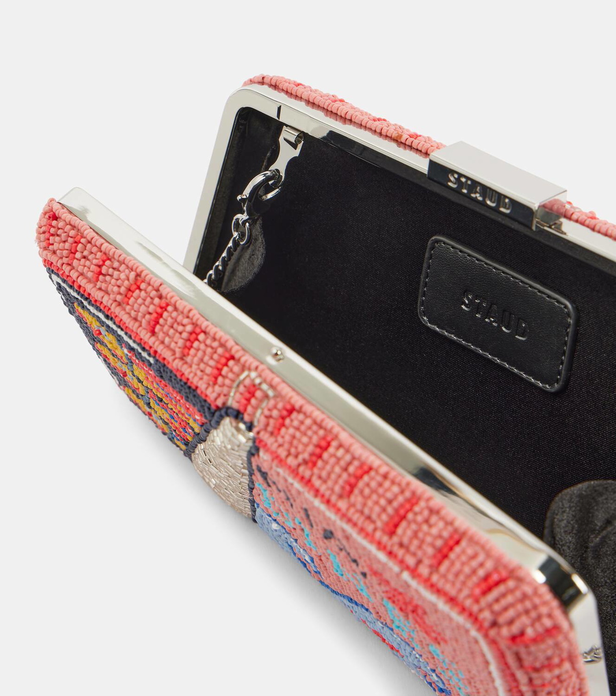 【STAUD】Carmella Beaded Clutch STAUD Women's Carmella Beaded Clutch, NYC Skyline, Black