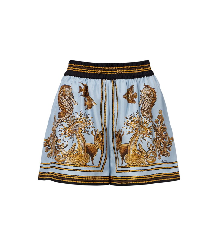 Photo: La DoubleJ Pull-Up printed silk twill shorts