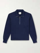 Drake's - Cotton-Jersey Half-Zip Sweatshirt - Blue