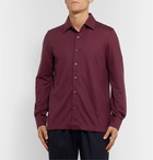 Rubinacci - Wool-Piqué Shirt - Burgundy