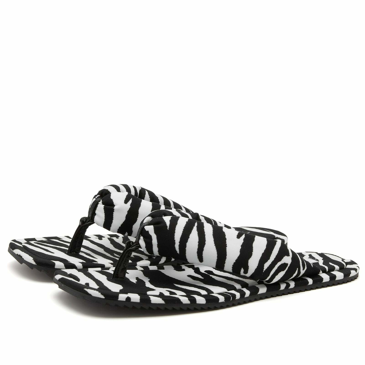 The Attico Women's Zebra Print Sandals in White/Black