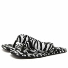 The Attico Women's Zebra Print Sandals in White/Black