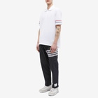 Thom Browne Men's Textured Cotton Polo Shirt in White