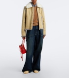 Loewe Shearling-trimmed leather jacket