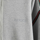 Gucci Men's Tape Brushed Cotton Hoodie in Grey Melange