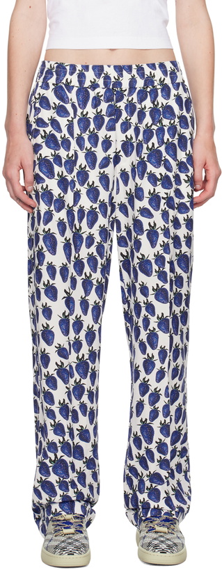 Photo: Burberry White & Blue Strawberry Trousers